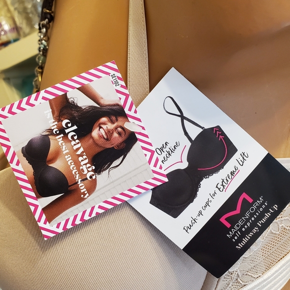 Maidenform Bra 38-B Self Expressions Multiway Pushup Balconette UW Beige NWT - Picture 2 of 9